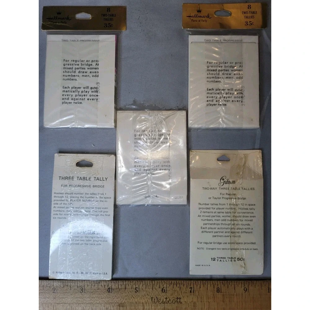 Vintage Hallmark Party Tallies Score Cards 12-Pack, Multicolor Abstract